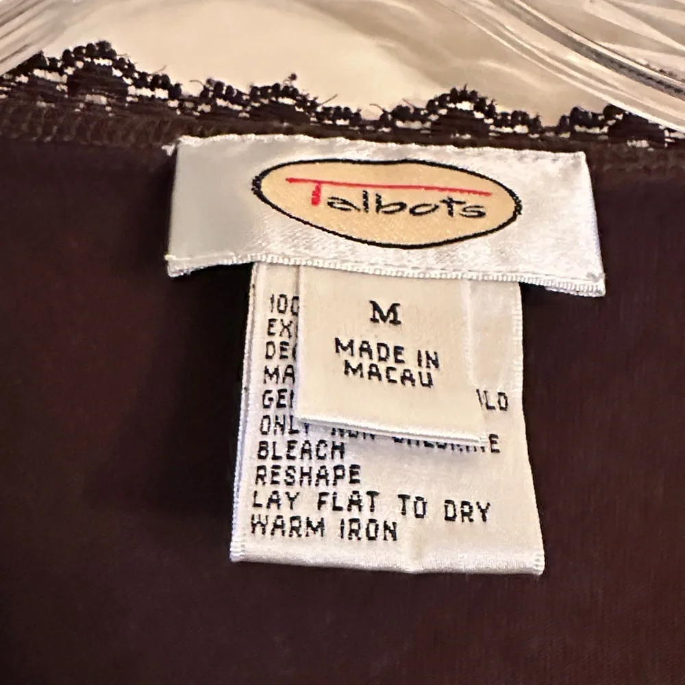 Brown Talbots Top with Rose Design - Picture 3 of 9
